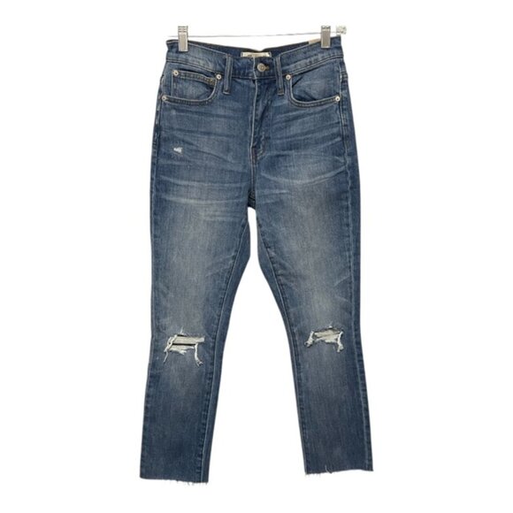 Madewell Size 24 The High Rise Slim Distressed Raw Hem Boyfriend Jeans N… - Picture 2 of 10